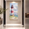thumbnail image 3 of Canvas Wall Art, Beach Lighthouse Framed Canvas Prints for Hallway Bedroom, Coastal Ocean Ship Sky Oil Painting Oversized Gallery Wrapped Wall Decor for Home Office, Gifts, 24"x48" Ship Next Day, 3 of 9