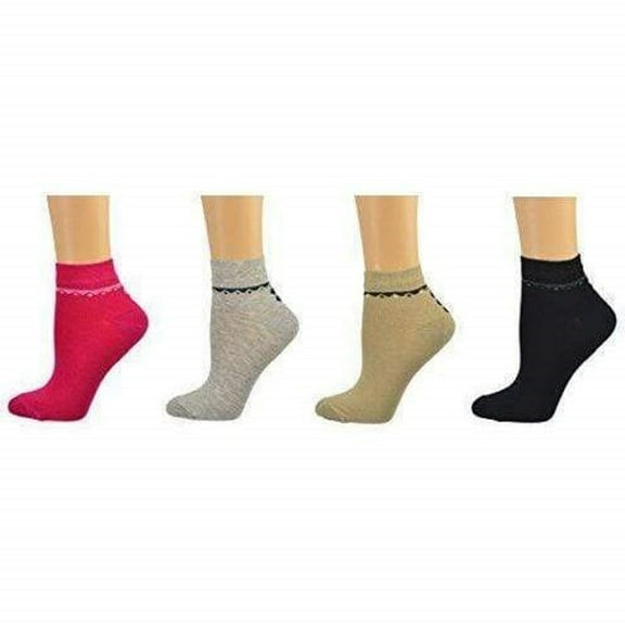 Sierra Socks Women's Socks Low Cut 4 Pair Pack Multi Color Black Short Socks