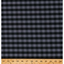 Cotton Buffalo Plaid 1/2 Inch Gray Black Checkered Striped Cotton Fabric Print by the Yard (112261)