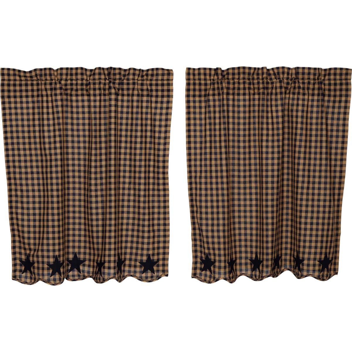 Navy Blue Primitive Kitchen Curtains Navy Star Rod Pocket Cotton