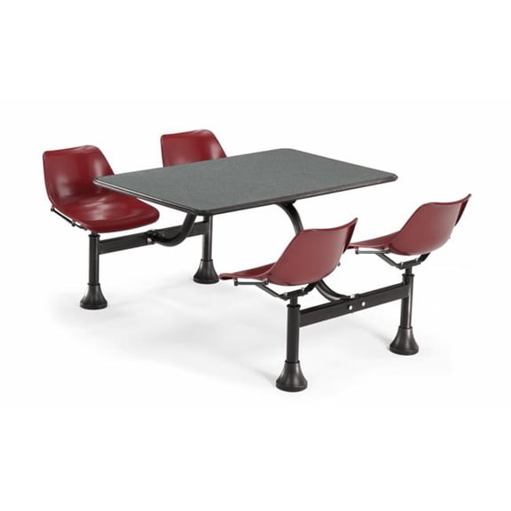 OFM Cluster 24" x 48" Lunchroom Table in Maroon and Gray Nebula