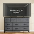 thumbnail image 6 of GIKPAL Dresser TV Stand, 10 Drawer Dresser for Bedroom with Power Outlet, Chest of Drawers for 55" Long TV, PU Dresser for Storage and Organization, Gray, 6 of 8