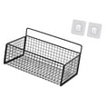 thumbnail image 1 of Cesta de almacenamiento para gabinete, organizador de pared colgante, estantes montados en la pared, estantes colgantes de pared M Negro con pegatina, 1 of 9