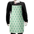 thumbnail image 1 of Mint Kids Apron, Victorian Style Old Fashioned Floral Motifs Nature Theme Pattern Feminine, Boys Girls Apron Bib with Adjustable Ties for Cooking Baking Painting, Mint Emerald Pale Green, by Ambesonne, 1 of 2