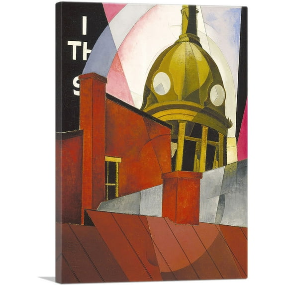 ARTCANVAS Welcome to Our City 1921 Canvas Art Print by Charles Demuth - Size: 40" x 26" (0.75" Deep)