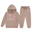 thumbnail image 4 of Toddler Girls Joggers Set 4t Cartoon Print Long Sleeve Hoodie Pullover Sweatshirt Tracksuit Jogger Sweatpants Kids 2pcs Outfits Fall Winter Suit 4-5 Years, 4 of 4