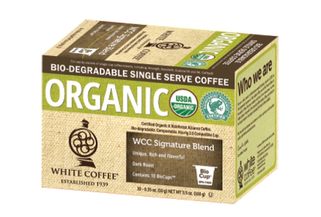 White Coffee Organic Single Serve Coffee, WCC Signature Blend, 10 Count
