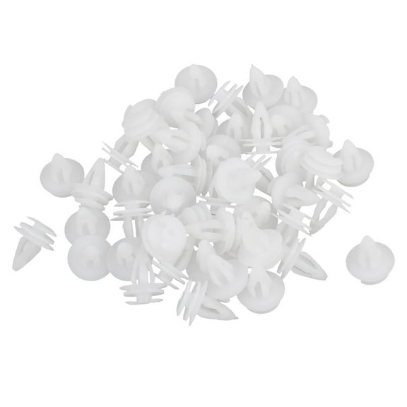 Unique Bargains 50 Pcs White Plastic Rivet Fastener Expanding Screw Fender Clips 9.3mm Hole for BMW