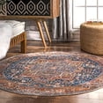 thumbnail image 2 of nuLOOM Tapis de Franges Ethel Médaillon, Rond de 5', Rouille, 2 of 4