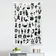 thumbnail image 1 of Hipster Tapestry, Cartoon Style Doodles with Space Themes Aliens Spaceships Beasts Abstract Art, Fabric Wall Hanging Decor for Bedroom Living Room Dorm, 5 Sizes, Black White, by Ambesonne, 1 of 1