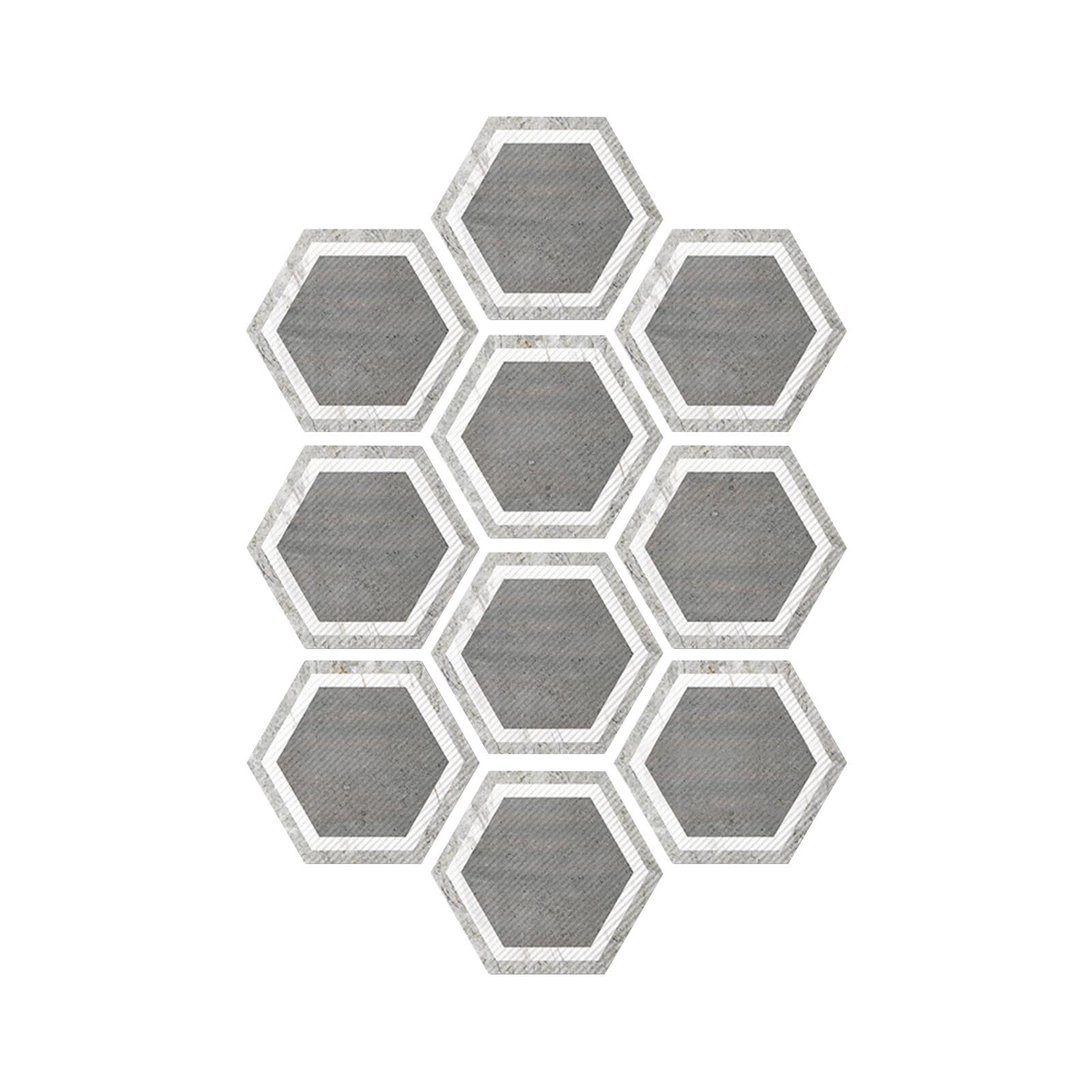 10 Sheet Peel and Stick Backsplash Self Adhesive Hexagon Backsplash Tile Peel and Stick Backsplash for Kitchen Wall Self Adhesive Tile Sticker for Bathroom Shower Furniture Camper 4"x8"