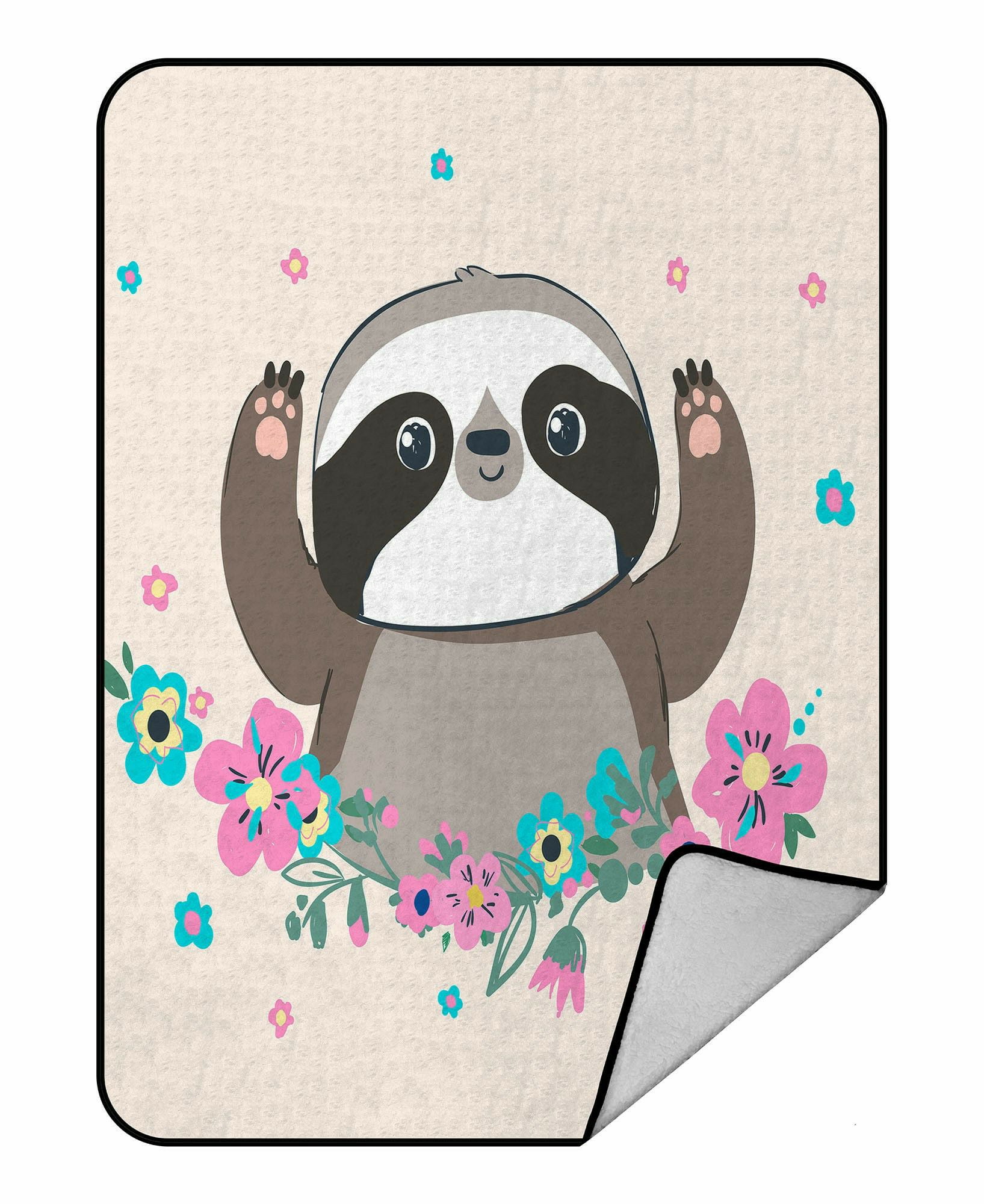 ECZJNT Cute Animal Sloth Throw Blanket Fleece Blankets Plush Blanket