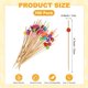 thumbnail image 3 of Uxcell 100-Pack Palillos de Cóctel, Palillos de Bambú Elegantes de 4.7 Pulgadas para Barbacoa [Multicolor, Perla], 3 of 6