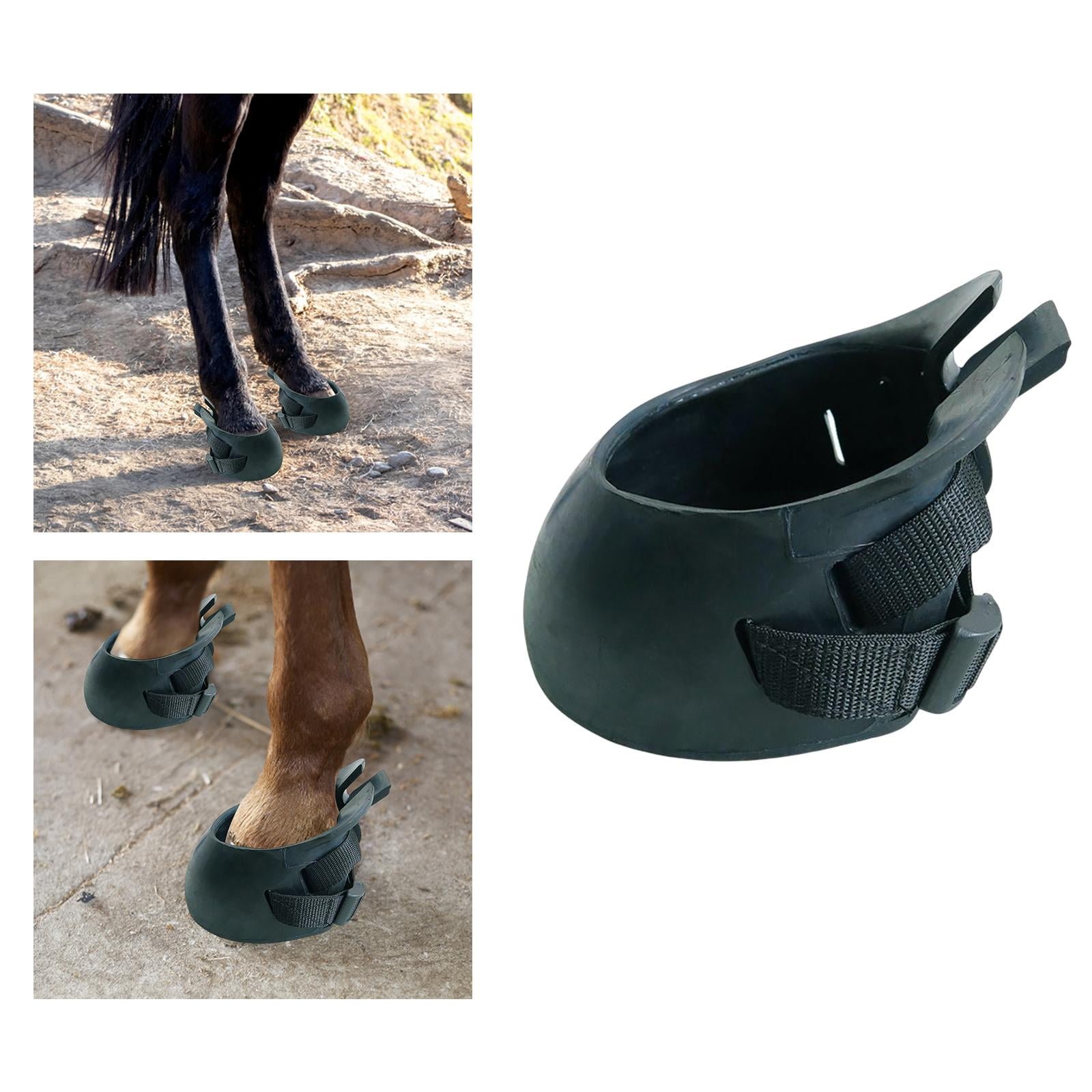 Lot De 2 Chaussures De Sabot Pour Cheval - Bottes De Protection Caoutchouc Réglables, Antidérapantes Et Imperméables