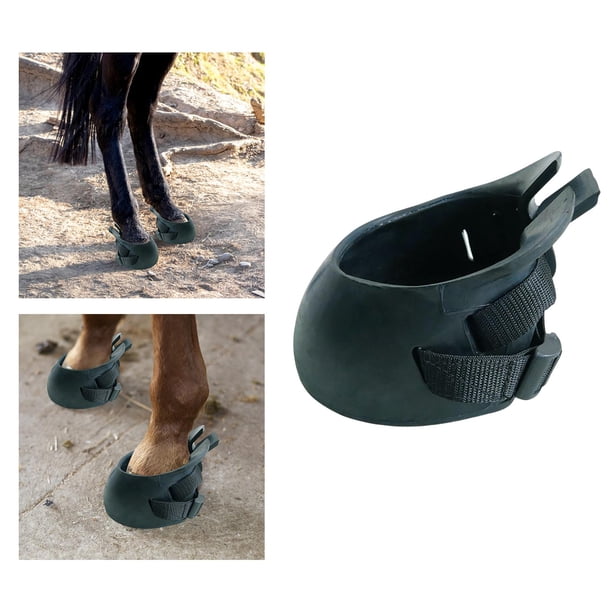 Lot De 2 Chaussures De Sabot Pour Cheval - Bottes De Protection Caoutchouc Réglables, Antidérapantes Et Imperméables