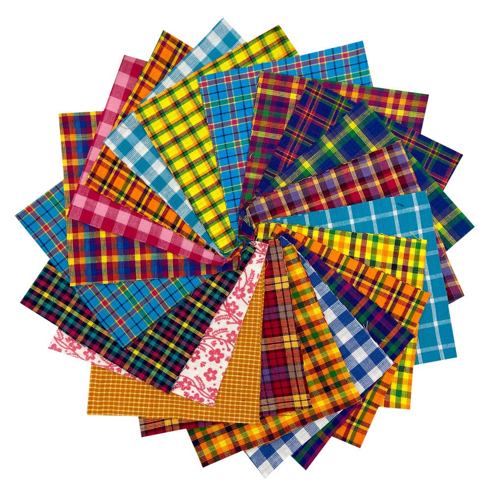 100Pcs Penta Angel 10 x 10cm Assorted Pre-Cut Printing Cotton Cloth Square Bundle Quilt Craft Fabric Patchwork DIY Sewing Scrapbooking Quilting Dot Pattern