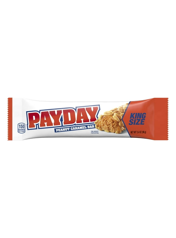 Payday Peanut Caramel King Size Candy, Bar 3.4 oz