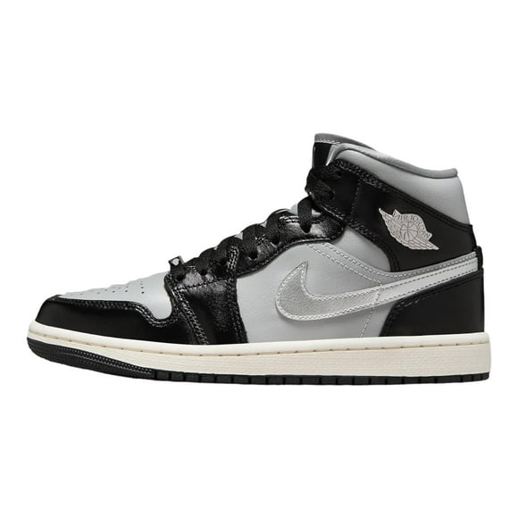 Jordan 1 Mid Women Black/Metallic Silver FB9892-002 6.5