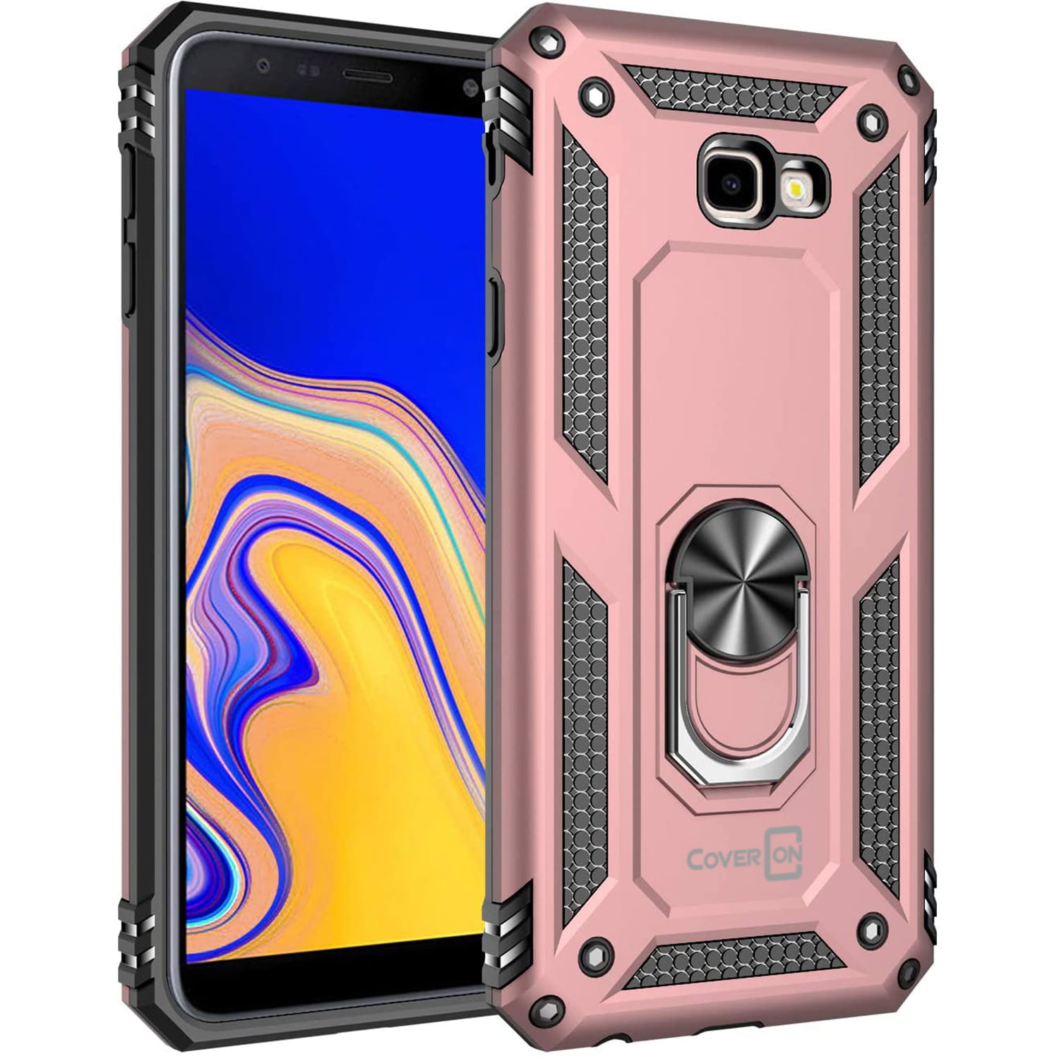 CoverON Samsung Galaxy J4 Plus / Core / Galaxy J4 Prime Case with Magnetic Car Mount Compatible Ring Holder Kickstand Phone Cover - Resistor Series - Walmart.com