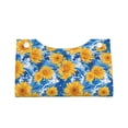 thumbnail image 4 of Lsque Ocean Wave Sunflower Printed Long Tissue Box Cover Holder, Facial Paper Organizer Dispenser,Triangle with Bottom Belt, PVC Leather Decorative Organizer, 4 of 9