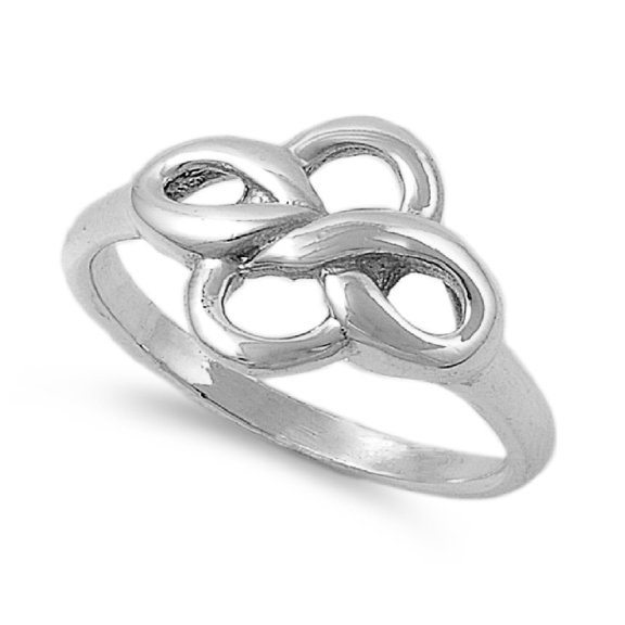 925 Sterling Silver Wicca Star Flower Op Art Ring Size 10