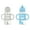 Light Blue & Gray, 9 oz, 2 Pack, variant on Dr. Brown's Milestones Wide-Neck Sippy Straw Bottle with Handles, 9oz/270ml, Gray/Green, 6m+, 2 Pack