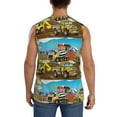thumbnail image 4 of Bixox Men's Different Construction Site Vehicles Printed Shirt Sleeveless Fitness Tank Top-XX-Large, 4 of 7