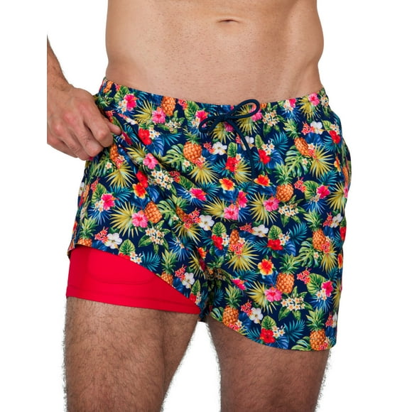 Traje de baño tropical hombre short con licra interna Gym&Swim GYS006/Traje de baño/Máxima comodidad