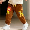 thumbnail image 2 of SJLDQY Toddler Boys Sweatpants Casual Sport Pant for Kids Straight Leg Cartoon Animal Embroidery Elastic Waist Cozy Soft Athletic Trousers for Children, 2 of 9