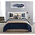 thumbnail image 3 of Chic Home Carlton Ensemble de Literie 6 Pcs, Taille Grand, Bleu, 3 of 4