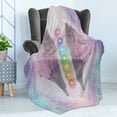 thumbnail image 4 of Angel Wings Soft Flannel Fleece Throw Blanket, Angelic Mandala Yoga Ethereal Pastel Psychedelic Theme Illustration, Cozy Plush for Indoor and Outdoor Use, 60" x 80", Multicolor, by Ambesonne, 4 of 5