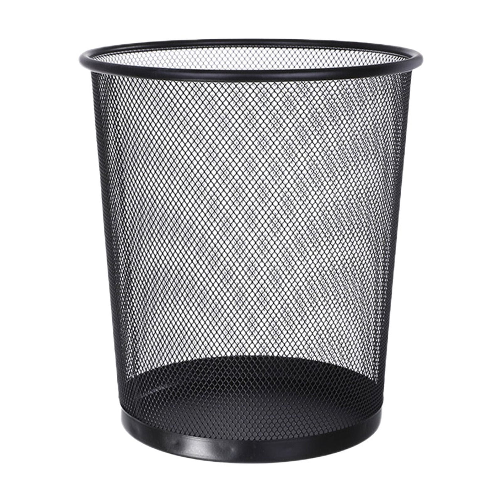 Kabnic Mesh Round Wastebasket, 4Gal Large Capacity Trash Can, Wastepaper Basket for Bathroom, Kitchen, Bedroom, Office | Black
