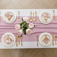 thumbnail image 2 of 10FT Dusty Pink Chiffon Table Runner 28x118 Inches for Wedding Bridal Baby Shower Birthday Table Decorations, 2 of 5