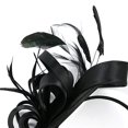 thumbnail image 4 of Feather Flower Headband Decor,Bridal Tiara Satin Feather Hair Accessories Mesh Head Flower Stage Party Hairpin Hat (Black), 4 of 9