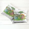 thumbnail image 2 of Ambesonne Colorful Throw Pillow Cover 2 Pack, Cartoon Group Dinosaur, 24", Multicolor, 2 of 6