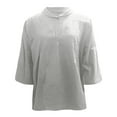thumbnail image 4 of Hiiyo T-Shirt Femme Manches 3/4 Col Rond T-Shirt Ample Décontracté (S-TTTG), 4 of 4