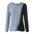 thumbnail image 6 of Womens Knit Sweaters 2025 Fall Winter Casual Long Sleeve Ribbed Button Pullover Tops, 6 of 6
