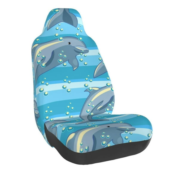 Pofeuu Dolphin Print Automotive Car Seat Covers Flat Cloth Full Set Seat Covers,Car Seat Covers front seats for Cars Trucks and SUVs