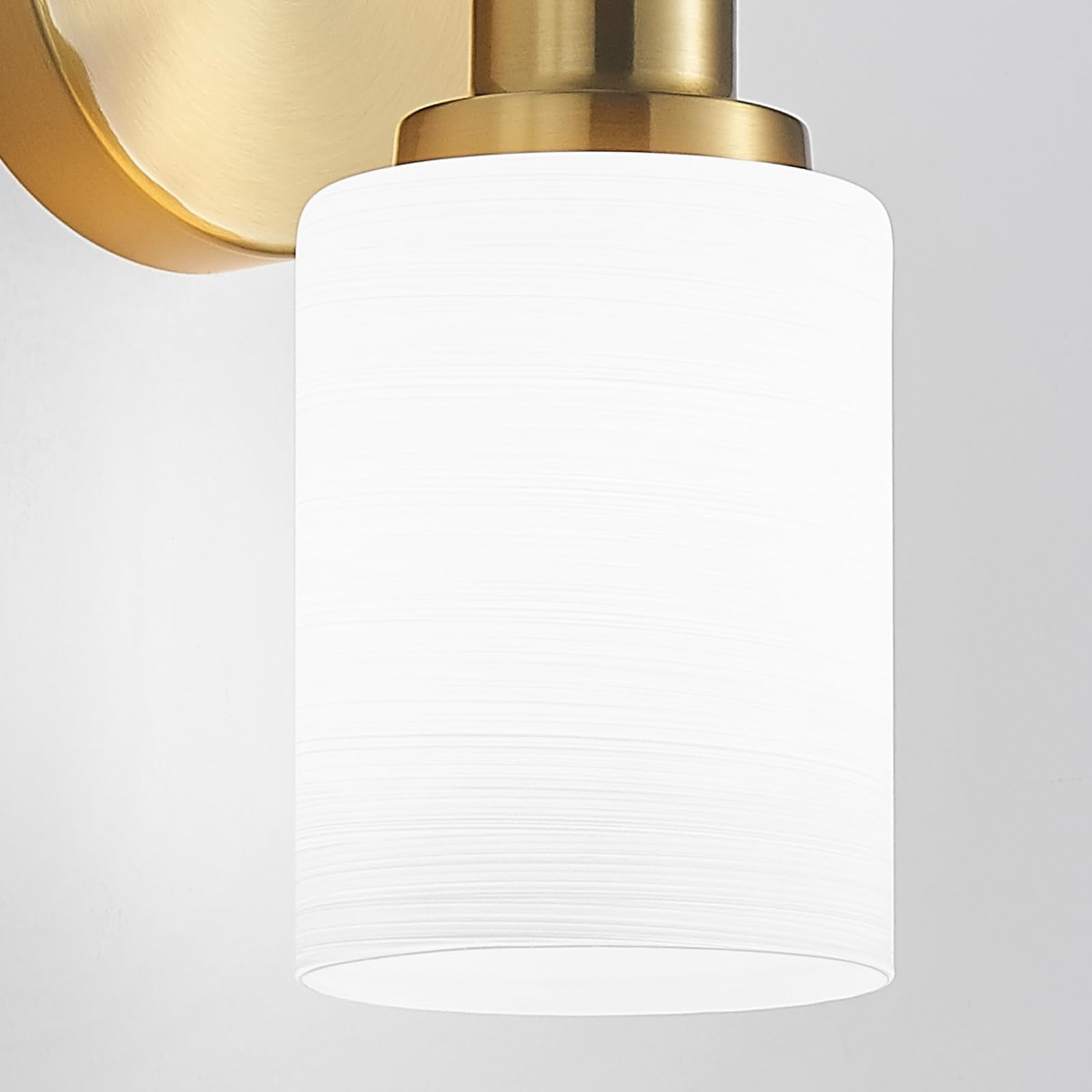 3-light Bathroom Light Fixtures  Vanity Lights For Mirror With Textured Milky White Glass Shade Modern Kitchen Wall Sconce - E26 Base Brushed Gold