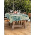 thumbnail image 3 of Outdoor Tablecloth with Umbrella Hole for Patio/Picnic/Party/Camping, Sage Green Conch Waterproof Table Cloth Rectangle Table Cover Washable, Coastal Summer Beach Coral Vintage Art (60"x 84"), 3 of 9