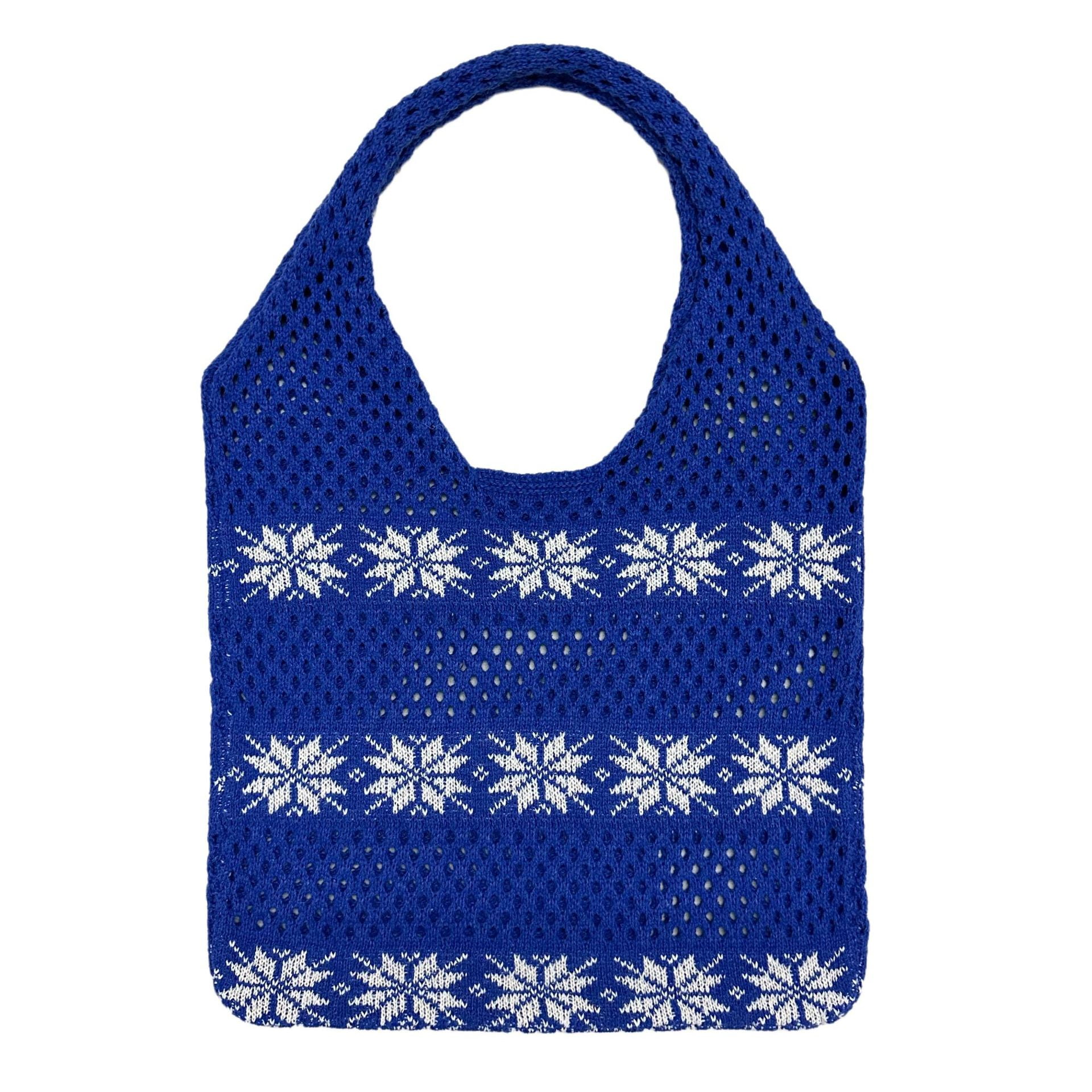 Crochet Tote Bag for Women, Fairycore Mesh Beach Tote Bag Aesthetic