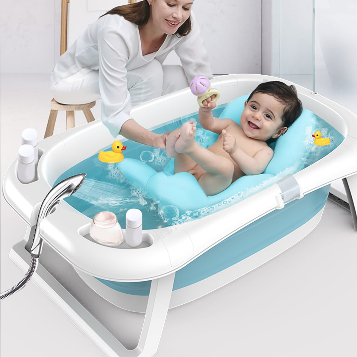 Portable Infant Travel Baby Newborn Toddler Folding Bath Tub Shower Basin PP 