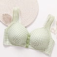 thumbnail image 3 of YanHoo Women's Plus Size Front Closure Bras No Underwire Wireless Plaid Bra Full Coverage Push Up Bralettes Seamless Everyday Bra, 3 of 7