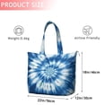 thumbnail image 4 of Blue White Tie Dye Spiral Pattern Travel Tote Bags for Women Carry On,Large Weekender Bags for Women Travel,Multi Functional Duffle Bag for Work,Shopping,Sports, 4 of 5