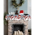 thumbnail image 5 of Blue Christmas Snowman Fireplace Mantel Scarf Table Runner, Snowflake Winter Winter Garland Mantel Top Tablerunners Dresser Scarves Cover Decorations for Windows Party Living Room 60''x17'', 5 of 6
