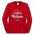 thumbnail image 2 of Matthew 17:20 He Moves Mountains | Mens Christian Long Sleeve T-Shirt, Red, 2XL, 2 of 3
