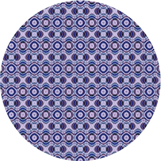 Ahgly Company Tapis d'Intérieur Rond Lavable en Machine Mimosa Violet Transitionnel, 4 Pieds Rond