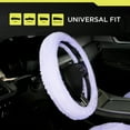 thumbnail image 2 of Auto Drive Lavender Faux Fur Memory Foam Universal Steering Wheel Cover, 2 of 5