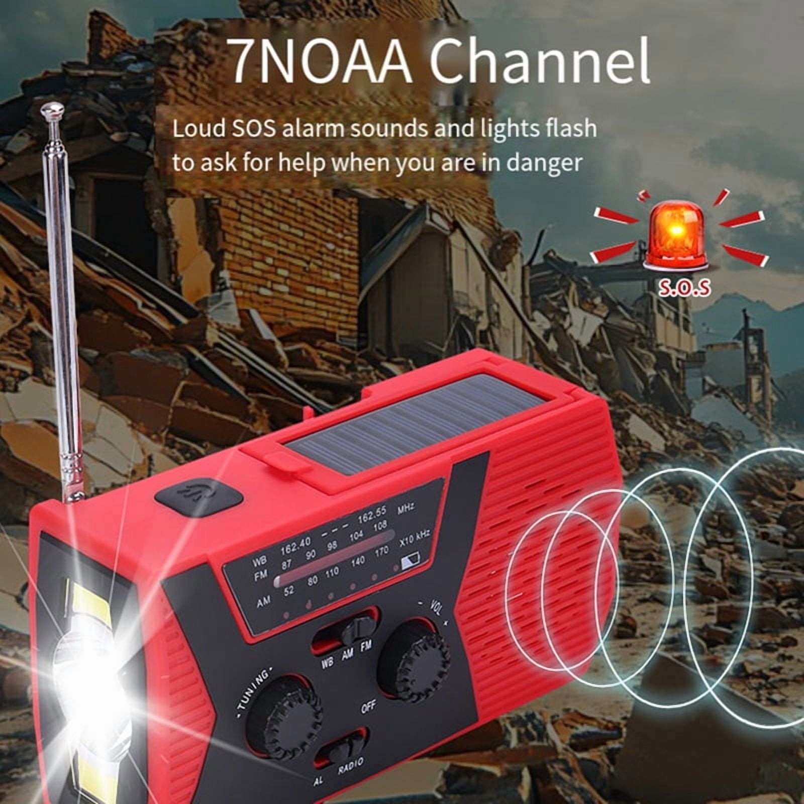USB Phone Emergency Charger Solar Hand Crank Portable Weather Radio for Outdoor Charger Camping Equipment Tool Green