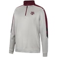 thumbnail image 2 of Men's Colosseum Gray/Maroon Texas A&M Aggies Bushwood Fleece Quarter-Zip Jacket, 2 of 3